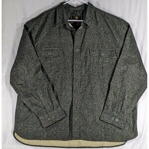 Freedom Foundry Button Front Shirt Green Mens XXL Long Sleeve Heavyweight